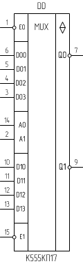 Микросхема К555КП17, условное обозначение