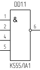 Микросхема К555ЛА1, условное обозначение
