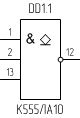 Микросхема К555ЛА10, условное обозначение