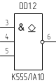 Микросхема К555ЛА10, УГО