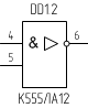 Микросхема К555ЛА12, УГО