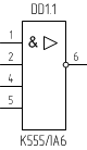 Микросхема К555ЛА6, условное обозначение