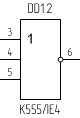 Микросхема К555ЛЕ4, УГО