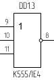 Микросхема К555ЛЕ4, цоколевка