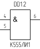 Микросхема К555ЛИ1, УГО