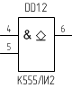 Микросхема К555ЛИ2, УГО