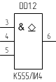 Микросхема К555ЛИ4, УГО