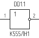Микросхема К555ЛН1, условное обозначение