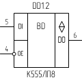 Микросхема К555ЛП8, УГО