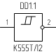 Микросхема К555ТЛ2, условное обозначение