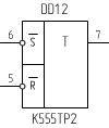 Микросхема К555ТР2, УГО