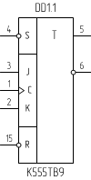 Микросхема К555ТВ9, условное обозначение