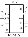 Микросхема К555АГ5, цоколевка