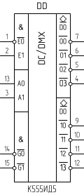 Микросхема К555ИД5, условное обозначение