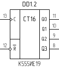 Микросхема К555ИЕ19, цоколевка