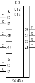 Микросхема К555ИЕ2, условное обозначение