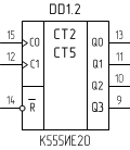 Микросхема К555ИЕ20, цоколевка