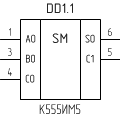 Микросхема К555ИМ5, условное обозначение