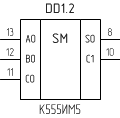 Микросхема К555ИМ5, цоколевка