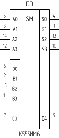 Микросхема К555ИМ6, условное обозначение
