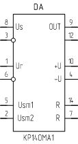 Микросхема КР140МА1, обозначение на схеме
