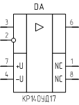 Микросхема КР140УД17, обозначение на схеме
