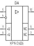 Микросхема КP140УД6, обозначение на схеме