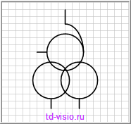 Автотрансформатор четырехобмоточный - условное обозначение