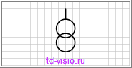 Трансформатор напряжения двухобмоточный - условное обозначение