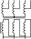 Трёхфазный автотрансформатор с третичной обмоткой &mdash; форма II