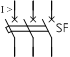 Контакт замыкающий выключателя трехполюсного с автоматическим срабатыванием максимального тока