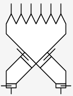 Коробка воздухораспределительная для двух вентиляторов с переключающими шиберами